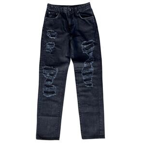 CARMAR Womens Black Distressed Jeans Size 25